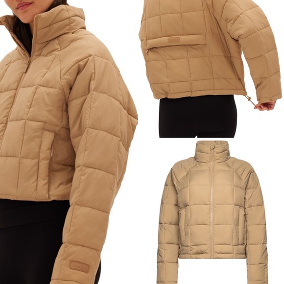 NWT HALFDAYS NELLIE packable quilted puffer in tan sizes XSSML XL